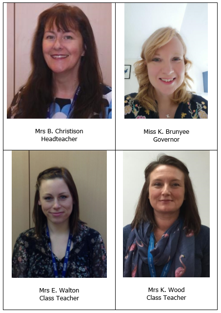 Portrait images of the four members of the Safeguarding team